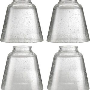 Clear Seeded Glass Pendant Shades - Set of 4